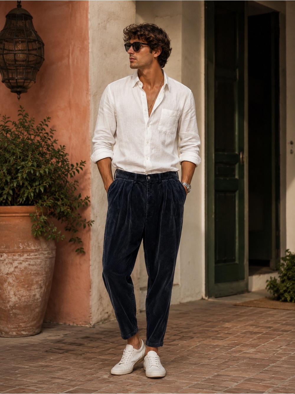 Polo Ralph Lauren Corduroy Andrew Pants Navy Blue Cotton 36 x 30